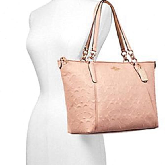 Coach Handbags - SALE COACH(F28558) SIGNATURE EMBOSSED LEATHER NUDE